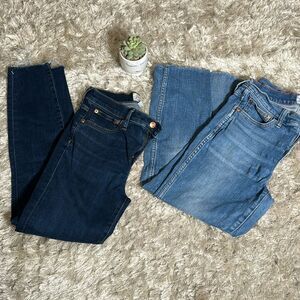 (2) EUC J. Crew Skinny Raw Hem Light and Dark Jeans 27